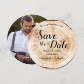 Sparen de datumfoto Rustic Wedding van de Hout Gra Kaart (Voorkant / Achterkant)