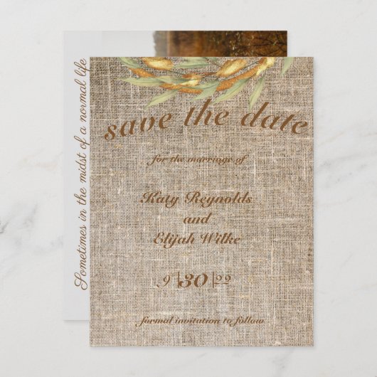 Sparen de datumHerfst van de Schot van de DRUKTE Kaart (Voorkant / Achterkant)