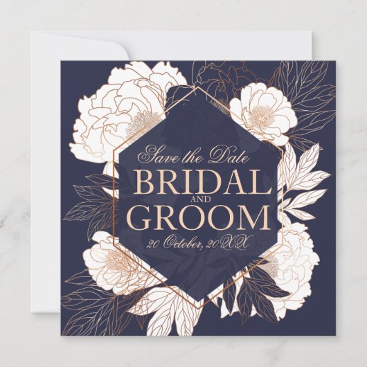 Sparen de datumkaart blauwe goudpony kaart (Voorkant)