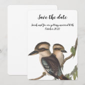 Sparen de datumkaart met Australische kookaburras Kaart (Voorkant / Achterkant)