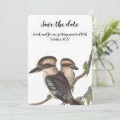 Sparen de datumkaart met Australische kookaburras Kaart (Staand voorkant)