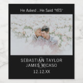 Sparen de DatumKay hij ja Persoonlijke Foto zei Wijn Etiket (Enkel label)