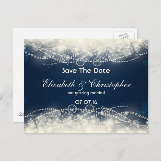 Sparen de DatumLos en het Wuwen van Pearls Aankondigingskaart (Voorkant / Achterkant)