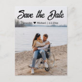 sparen de datumqr foto van de cokalligrafie aankondigingskaart (Voorkant)