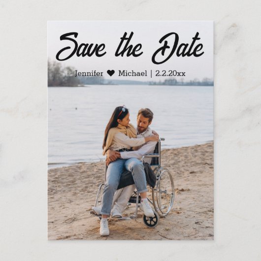 sparen de datumqr foto van de cokalligrafie aankondigingskaart (Voorkant)