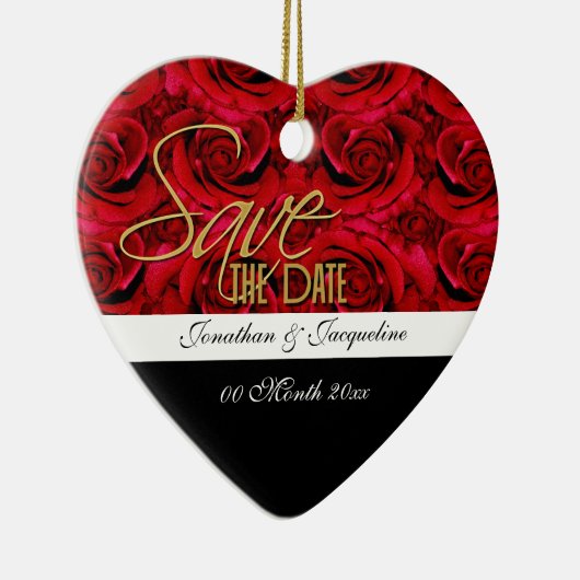 sparen de datumsieruitnodiging keramisch ornament (Rechts)