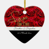 sparen de datumsieruitnodiging keramisch ornament (Voorkant)