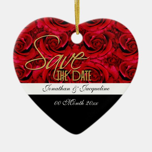 sparen de datumsieruitnodiging keramisch ornament (Voorkant)