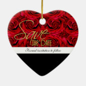 sparen de datumsieruitnodiging keramisch ornament (Achterkant)