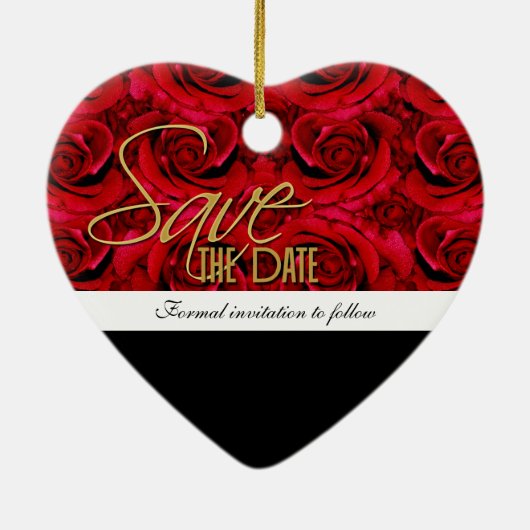 sparen de datumsieruitnodiging keramisch ornament (Achterkant)