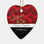 sparen de datumsieruitnodiging keramisch ornament (Links)