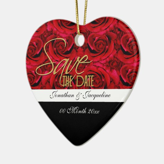 sparen de datumsieruitnodiging keramisch ornament (Links)