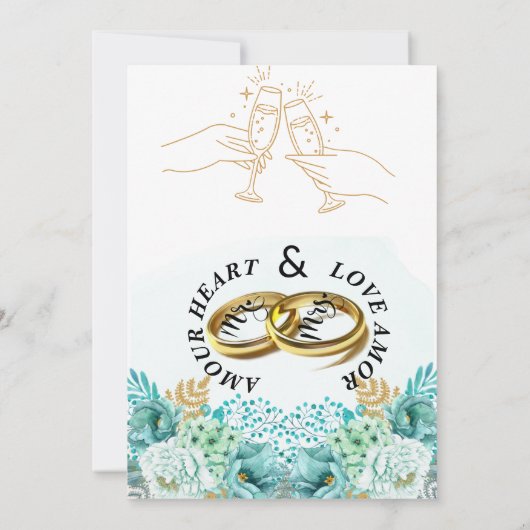 Sparen de datumuitnodiging kaart (Achterkant)