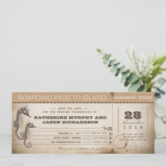 sparen de datumuitnodiging tot het instappen kaart (Staand voorkant)