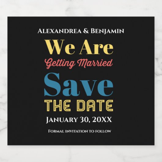 Sparen de DatumUitnodiging van de Weddenschap Mode Bier Etiket (Enkel label)