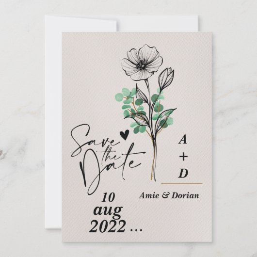 sparen de datumuitnodigingen kaart (Achterkant)