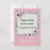 Sparen de DatumWeddenschap in Spaans met Bloemen Save The Date (Voorkant)