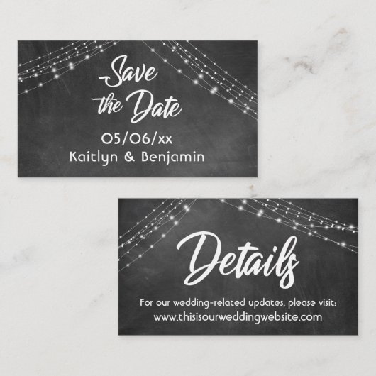 Sparen de de Details van de Weddenschap van de Dat Visitekaartje (Voorkant / Achterkant)