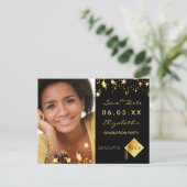 Sparen de de fotograduatie van de Datum zwarte par Briefkaart (Staand voorkant)