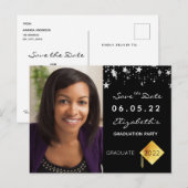 Sparen de de fotograduatie van de Datum zwarte par Briefkaart (Voorkant / Achterkant)