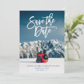 Sparen de de fotokaart van de Datum, borstelmanusc Save The Date (Staand voorkant)