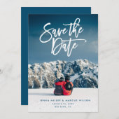 Sparen de de fotokaart van de Datum, borstelmanusc Save The Date (Voorkant / Achterkant)