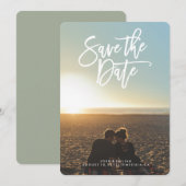 Sparen de de fotokaart van de Datum, borstelmanusc Save The Date (Voorkant / Achterkant)