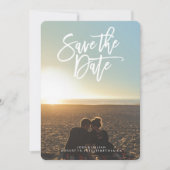 Sparen de de fotokaart van de Datum, borstelmanusc Save The Date (Voorkant)