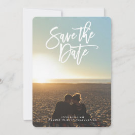 Sparen de de fotokaart van de Datum, borstelmanusc Save The Date
