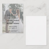 sparen de de fotouitnodiging van de datumkalligraf notitiekaartje (Voorkant / Achterkant)