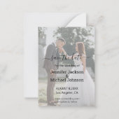 sparen de de fotouitnodiging van de datumkalligraf notitiekaartje (Voorkant)