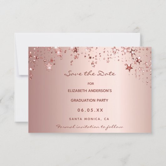 Sparen de de graduatiepartij van de Datum bloedige Save The Date (Achterkant)