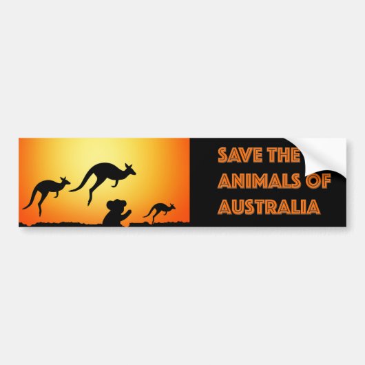 Sparen de Dieren van Australië Bumpersticker (Voorkant)