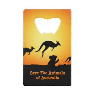 Sparen de Dieren van Australië Creditkaart Flessenopener