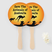 Sparen de Dieren van Australië Handwaaier (Voorkant en achterkant)