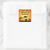 Sparen de Dieren van Australië Vierkante Sticker (Tas)