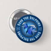 Sparen de Dolfijnen Ronde Button 5,7 Cm (Voorkant /achterkant)