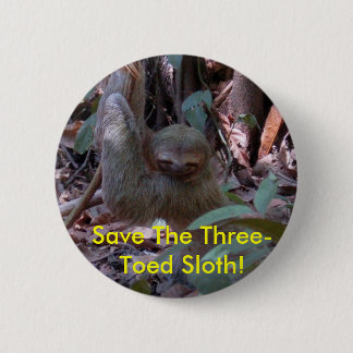 Sparen de drie-Toed Sloth! knoop Ronde Button 5,7 Cm