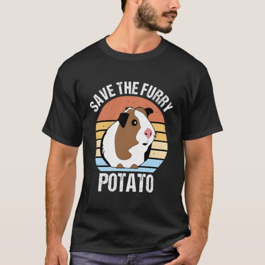 Sparen de drijfmest Potato Funny Guinee Pig T-shirt (Voorkant)