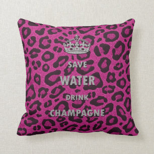 Sparen de drink champagne leopard van de waterspui kussen
