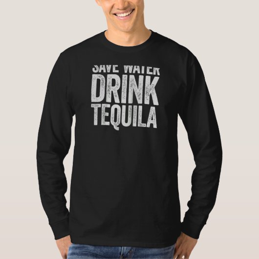 Sparen de Drink Tequila die Raglan Drink T-shirt (Voorkant)