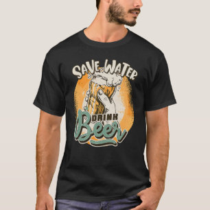 Sparen de Drink van de Bier van de Wun Retro Bier T-shirt