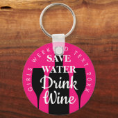 Sparen de Drink van het Water Wine van het Meisjes Sleutelhanger (Voorkant)