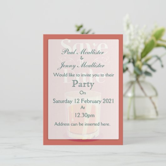 Sparen de  Drink Whiskey van de Datum Kaart (Staand voorkant)