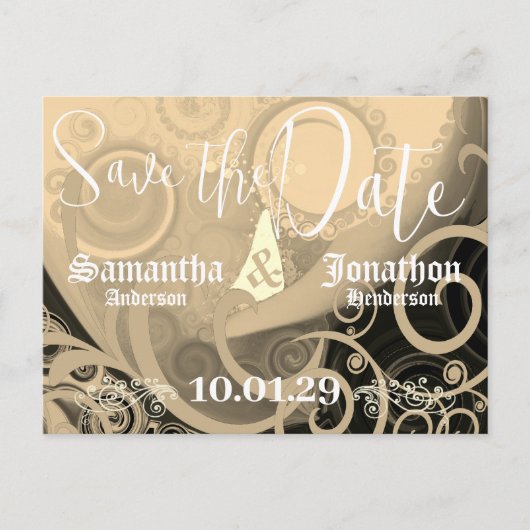 Sparen de Elegante Cala van de Datum Lelie Aankondigingskaart (Voorkant)