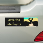 Sparen de Elephants hartboomstammen Bumpersticker (Op auto)
