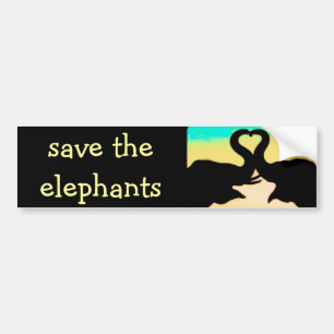 Sparen de Elephants hartboomstammen Bumpersticker