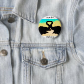 Sparen de Elephants hartboomstammen Ronde Button 5,7 Cm (In situ)