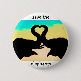 Sparen de Elephants hartboomstammen Ronde Button 5,7 Cm