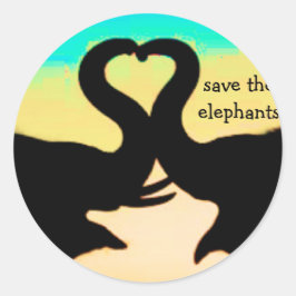 Sparen de Elephants hartboomstammen Ronde Sticker
